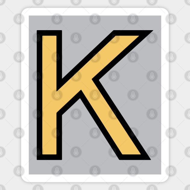 Funky Yellow Letter K Magnet by Thespot